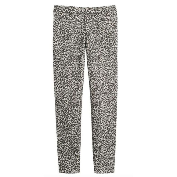 Banana Republic Sloan Metallic Leopard Print Pants Slimming Ankle Crop 8 #510213 - Picture 3 of 11